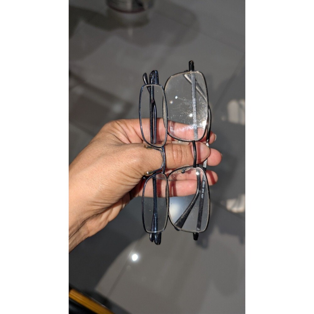 2 pairs of Eyeglasses Frame Unisex Gunmetal Gray/Blue +3,25